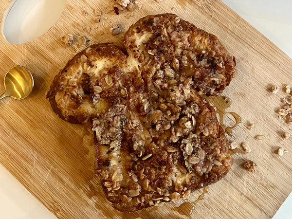 Vegan Brioche French Toast with Crushed Granola