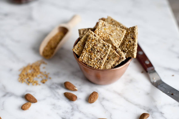 Cumin Almond Pulp Crackers - Appetizers Recipe