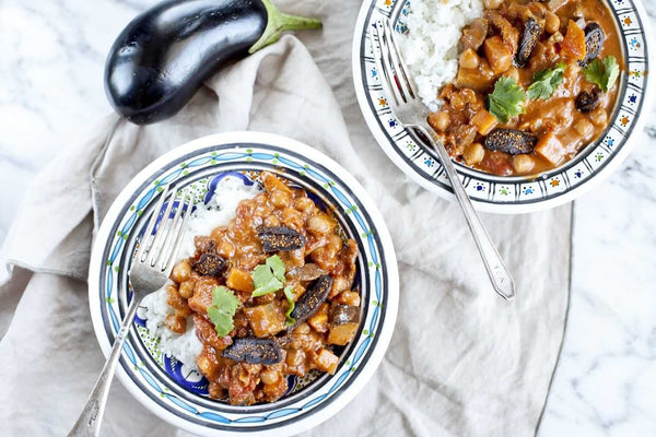 Eggplant Curry with Chickpeas and Dried Figs - Main Course Recipe