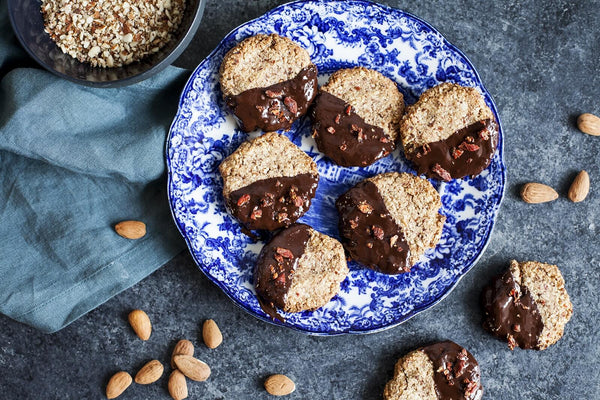 Gluten-Free Chocolate-Dipped Cookies with Almond Powder - Dessert Recipe