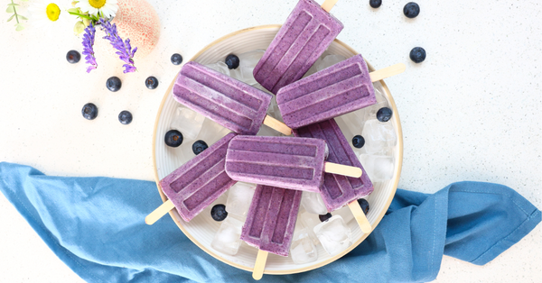 Protein Popsicles with Overnight Chia – Blueberry Muffin Flavour
