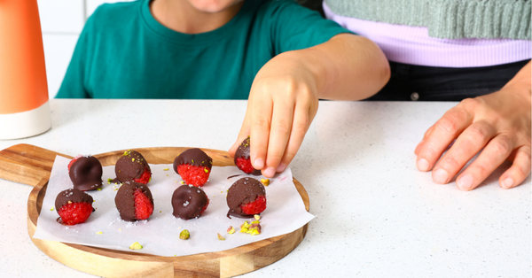 Chocolate-Covered Raspberries Filled with Almond Butter