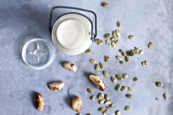 Raw Unsweetened Brazil Nut and Quebec Grown Pumpkin Seed Milk - Drink Recipe