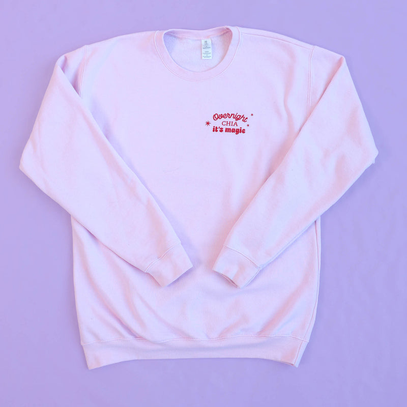 Pink Crew Neck Sweater – Overnight Chia