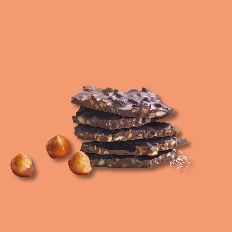 CARAZEL - Organic 62% Chocolate Bark Caramelized Nuts